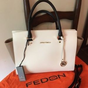 BNWT Anna Virgili For FEDON 1919 Italy Cream Beige